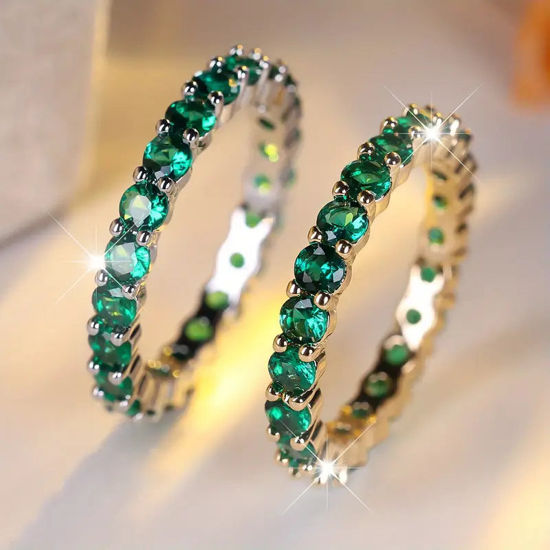 Gold Emerald Eternity Ring by Rose & Oliver - product image 4