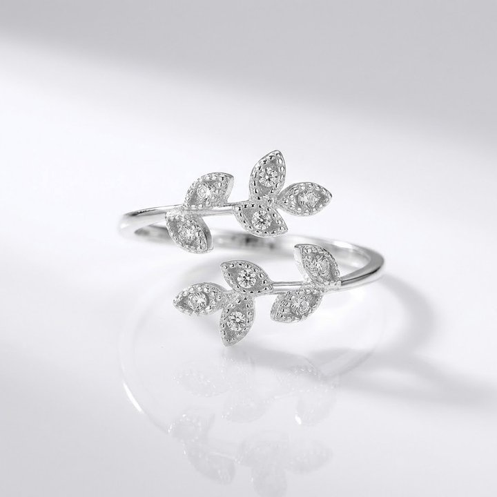 Silver Zirconia Leaf Wrap - (Adjustable) by Rose & Oliver - product image 1