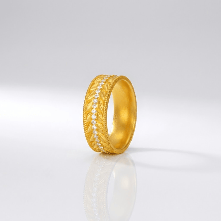 Gold Textured Band Ring by Rose & Oliver - product image 1