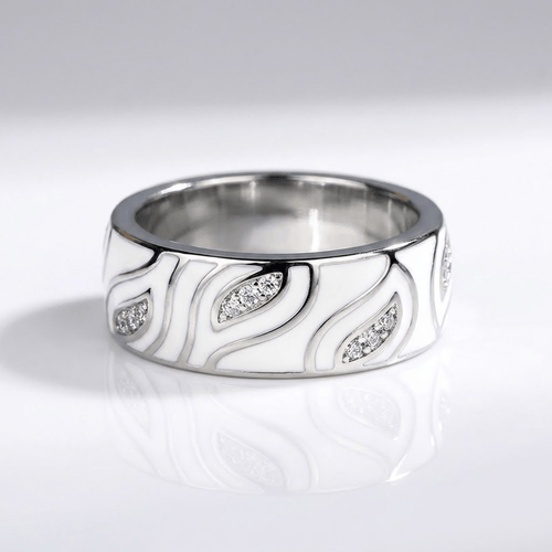 Silver Leaf Zirconia Band Ring by Rose & Oliver - product image 1