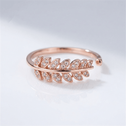 Silver Feather Zirconia Ring - (Adjustable) by Rose & Oliver - product image 5