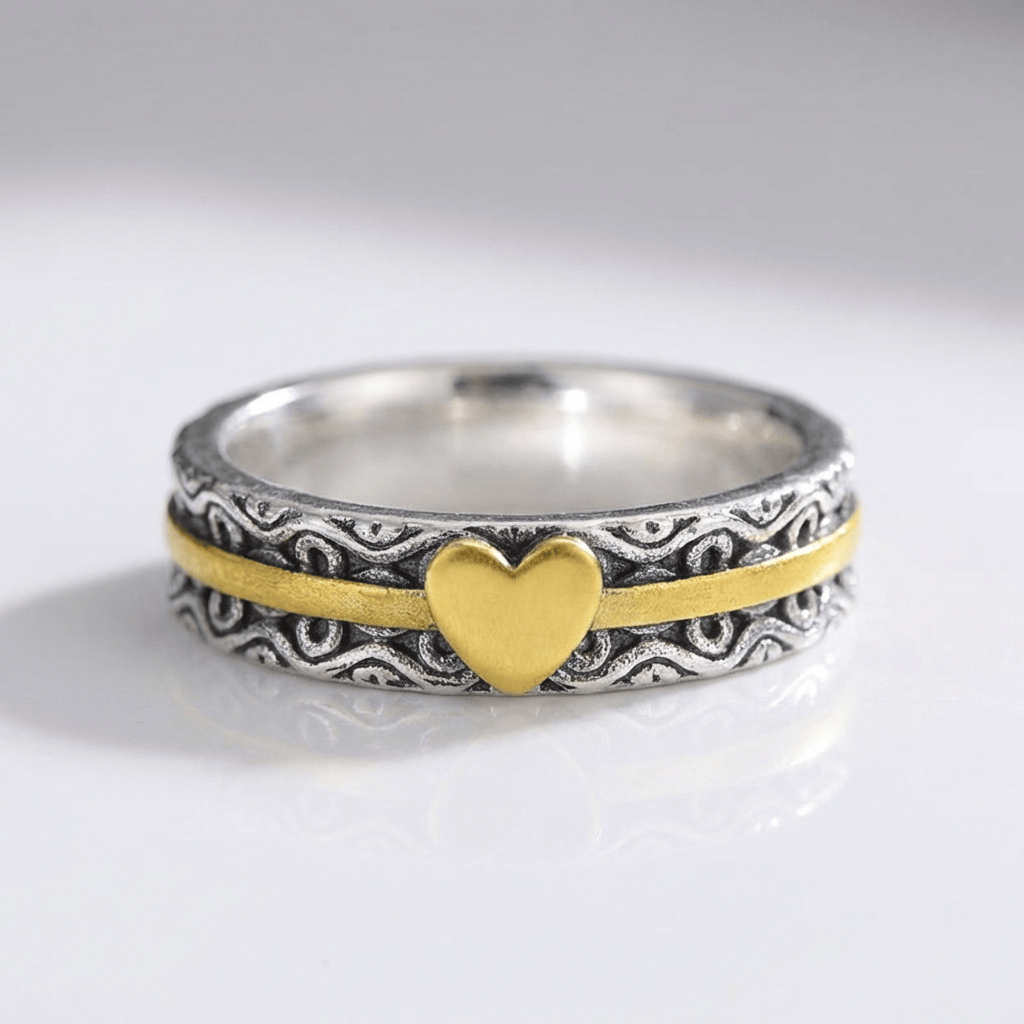 Handmade Gold Heart Band Ring by Rose & Oliver - product image 1