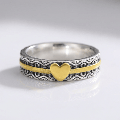 Handmade Gold Heart Band Ring by Rose & Oliver - product image 1