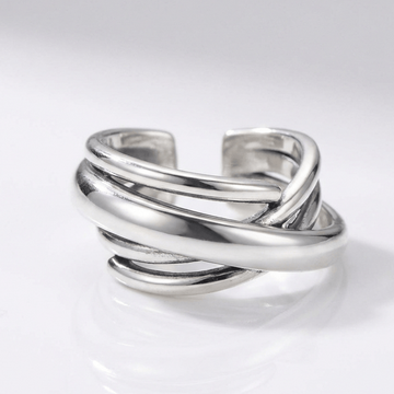 Silver Stacked Zirconia Ring - (Adjustable) by Rose & Oliver - product image 1