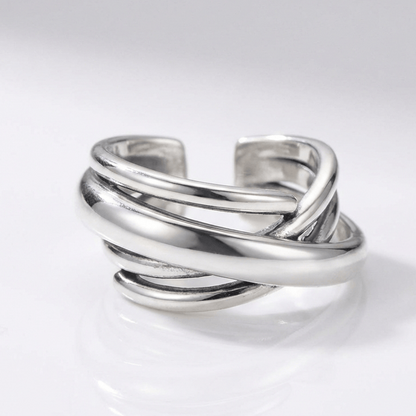 Silver Stacked Zirconia Ring - (Adjustable) by Rose & Oliver - product image 1