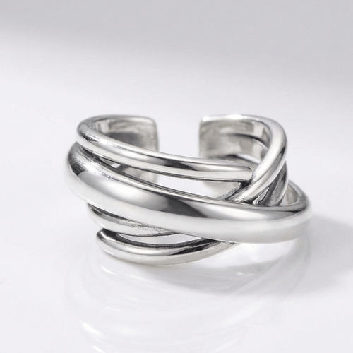 Silver Stacked Zirconia Ring - (Adjustable) by Rose & Oliver - product image 1