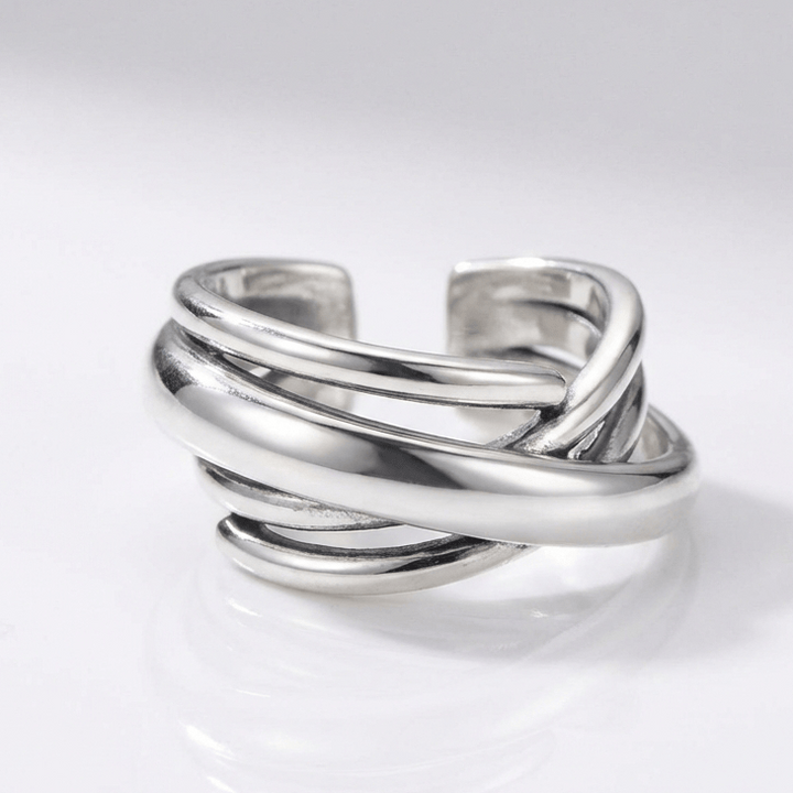 Silver Stacked Zirconia Ring - (Adjustable) by Rose & Oliver - product image 1