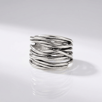 Silver Stacked Zirconia Ring - (Adjustable) by Rose & Oliver - product image 3