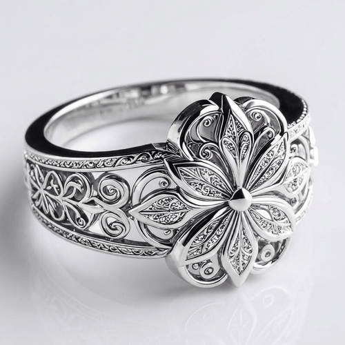 Silver Flower Zirconia Ring by Rose & Oliver - product image 1