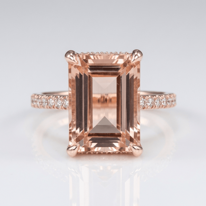 Rose Gold Morganite Pave Ring by Rose & Oliver - product image 1