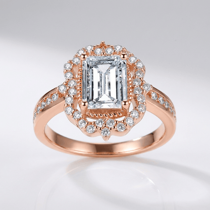 Rectangle Diamond Halo Ring by Rose & Oliver - product image 1