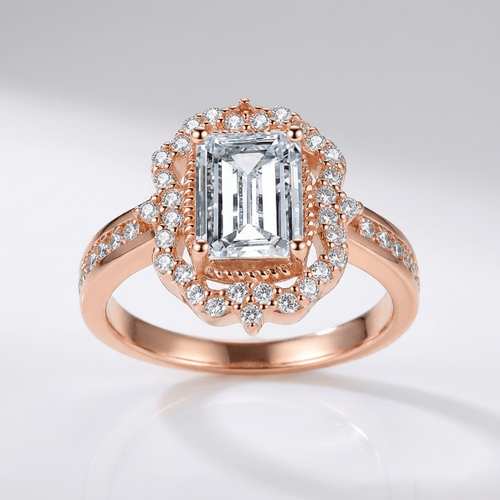Rectangle Diamond Halo Ring by Rose & Oliver - product image 1