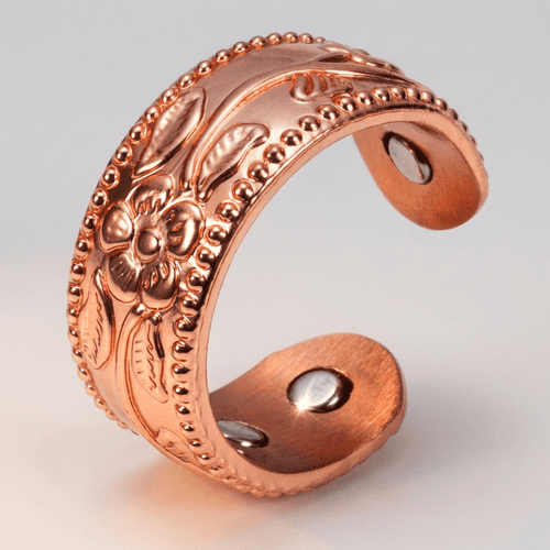 Rose Gold Ornate Carved Cuff Ring - (Adjustable) by Rose & Oliver - product image 1