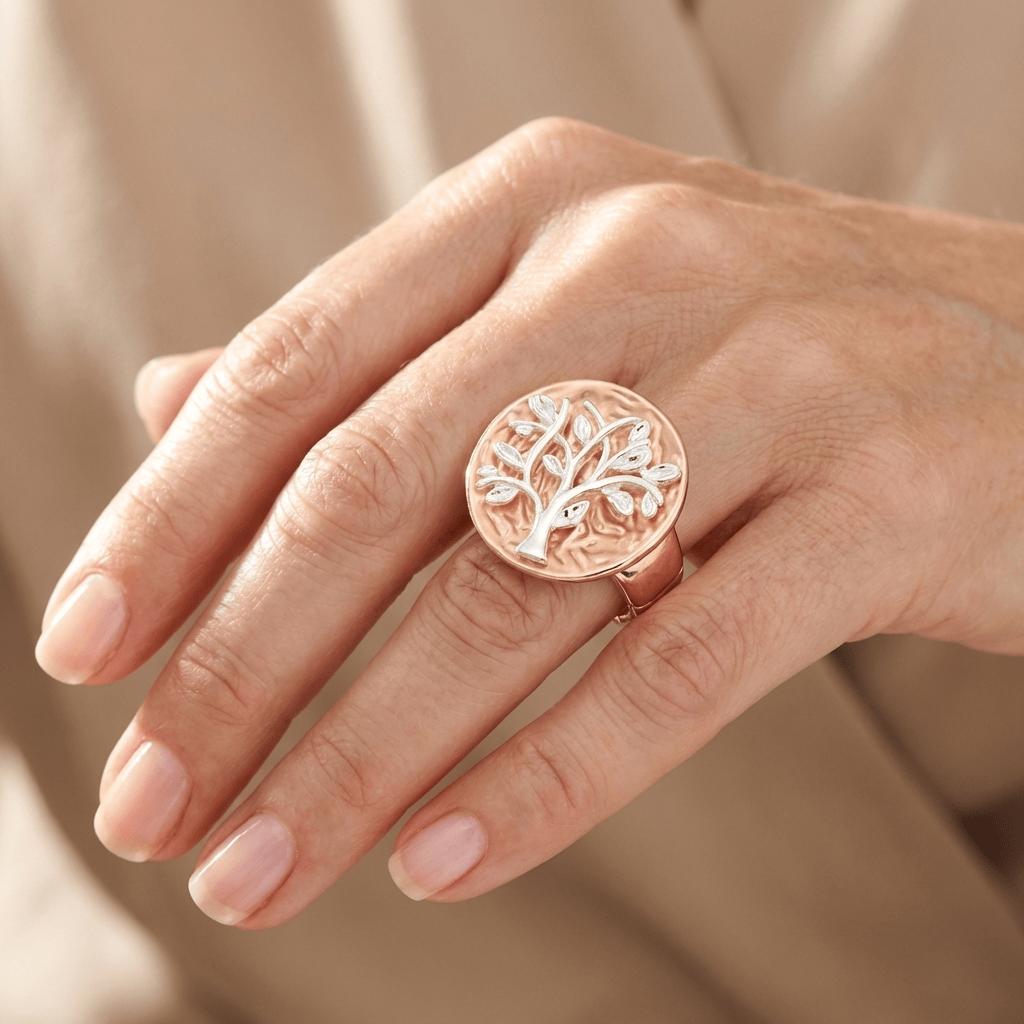 Rose Gold Tree Of Life Ring - (Adjustable) by Rose & Oliver - product image 2