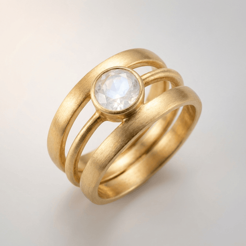 Gold Moonstone Band Ring by Rose & Oliver - product image 1