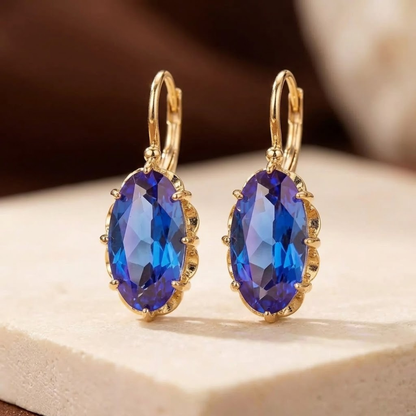 Gold Sapphire Drop Earrings by Rose & Oliver - product image 1