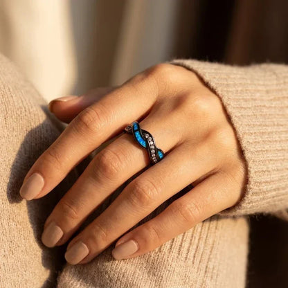 Silver Twisted Inlay Ring by Rose & Oliver - product image 2