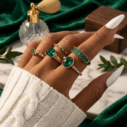 Gold Emerald Ring Set by Rose & Oliver - product image 2