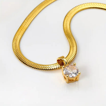 Elegant Rhinestone Pendant Necklace | Gold by Rose & Oliver - product image 2