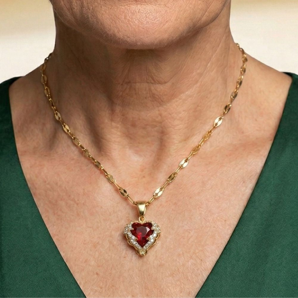 Angel Embrace Ruby Heart Necklace by Rose & Oliver - product image 2