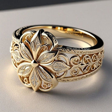 Flower Zirconia Exotic Gold Ring by Rose & Oliver - product image 1