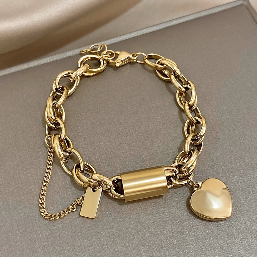 Heartened Chunky Bracelet | Gold by Rose & Oliver - product image 1