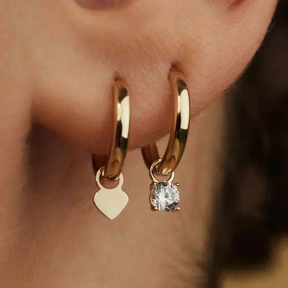 Celeste™ | Gold Stone Hoop Earrings by Rose & Oliver - product image 3