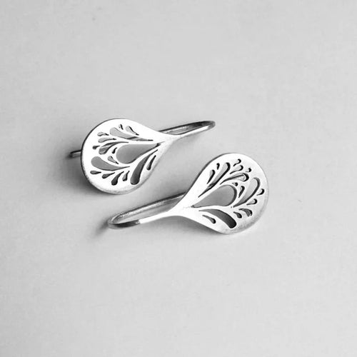 Antique Hollow Drop Earrings | White Gold by Rose & Oliver - product image 1