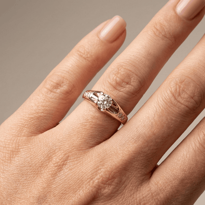 Classic Rose Gold Zirconia Solitaire Ring by Rose & Oliver - product image 2