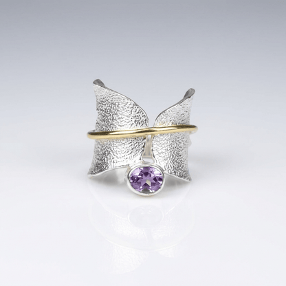 Butterfly Amethyst Silver & Gold Ring by Rose & Oliver - product image 1