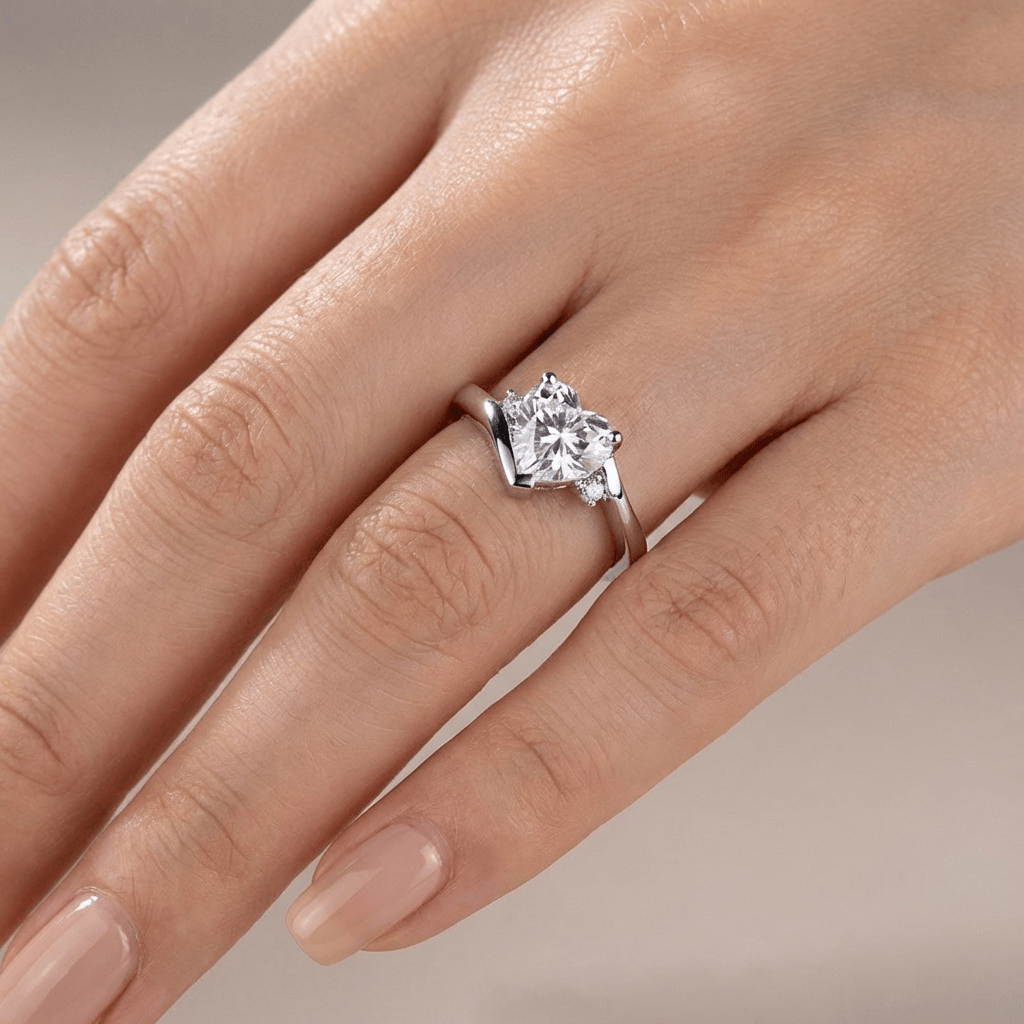 Heart Zirconia Silver Bypass Ring by Rose & Oliver - product image 2
