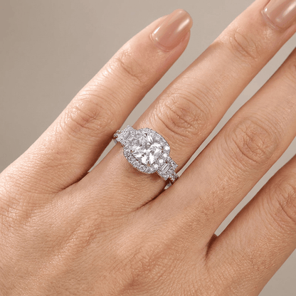 Silver Cushion Diamond Halo Ring by Rose & Oliver - product image 2