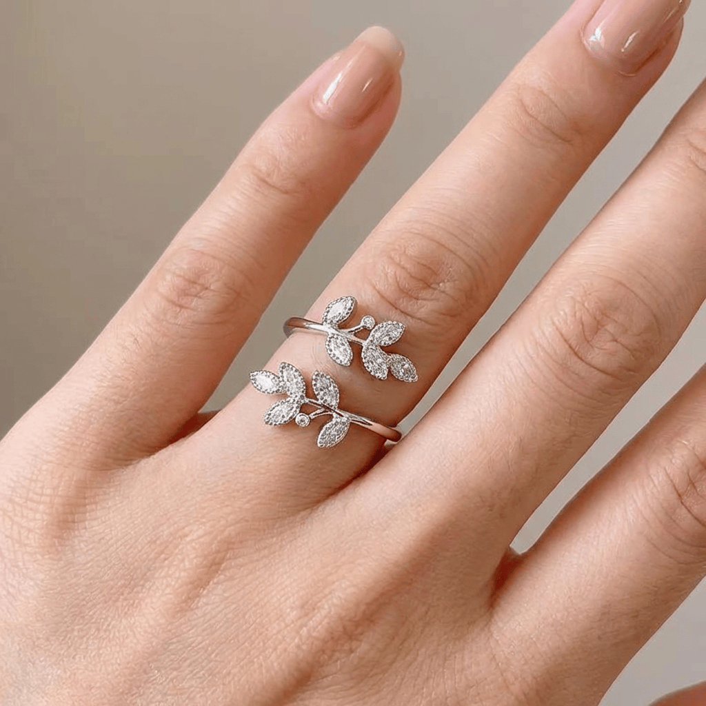 Gold Leaf Wrap Ring - (Adjustable) by Rose & Oliver - product image 4
