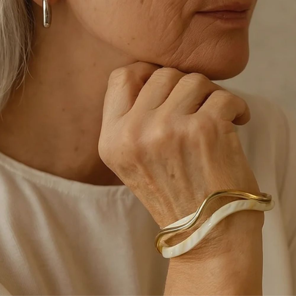 White opal elegant golden bracelet by Rose & Oliver - product image 2